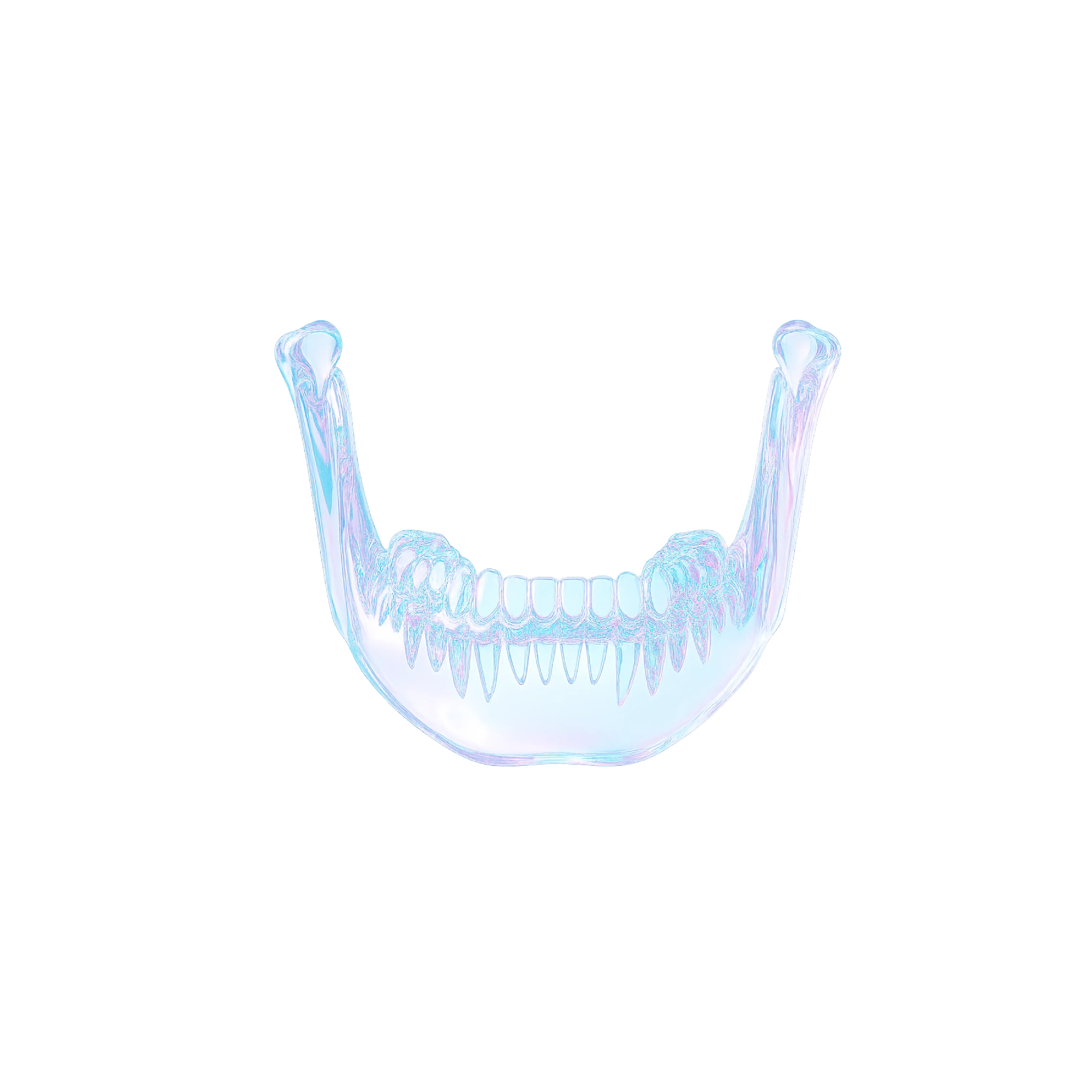 Rendered mandible model — the structure a virtual surgical plan is built on